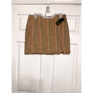 Wild Fable- Target Beige Striped Side Split Mini Skirt